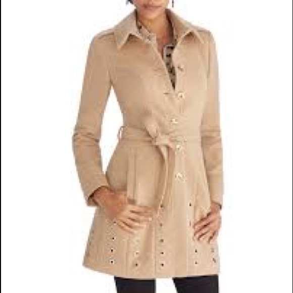 White House Black Market Jackets & Blazers - WHBM Petite Camel Grommet Coat PXXS